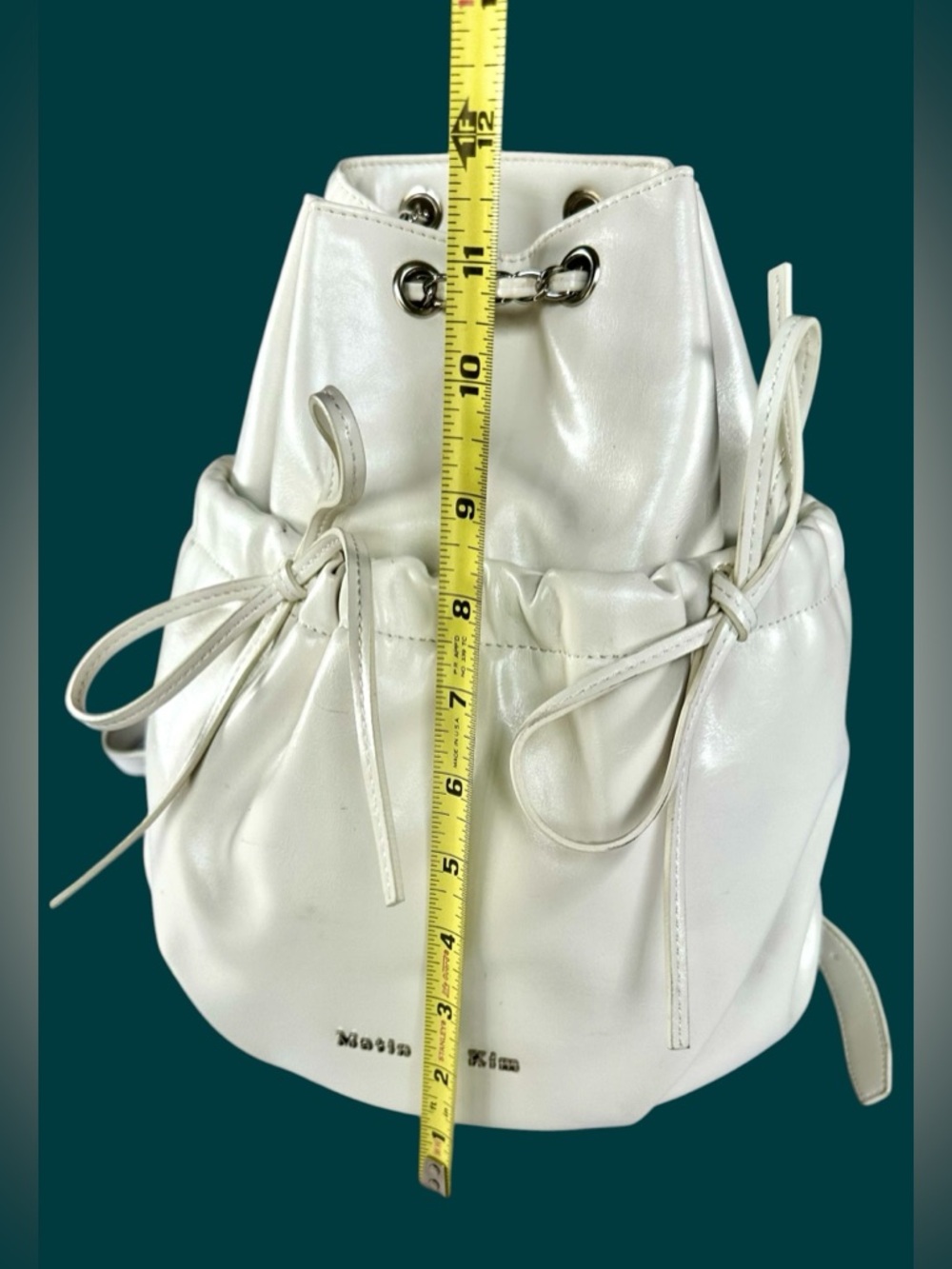 Matin Kim Leather Drawstring Ribbon Backpack - Picture 11 of 16